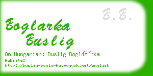 boglarka buslig business card